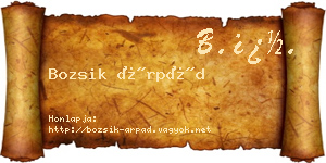 Bozsik Árpád névjegykártya