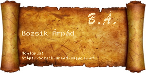 Bozsik Árpád névjegykártya