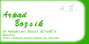 arpad bozsik business card